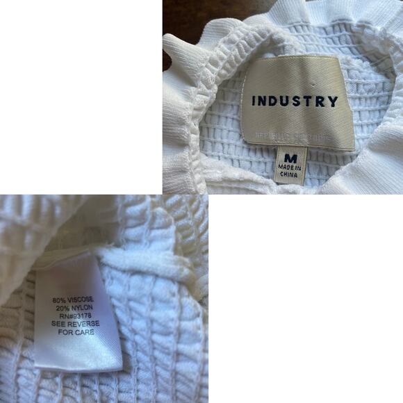 Coquette Ruched White Knit Top, Medium Like new - Picture 4 of 5